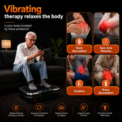Whole Body Vibration Plate Exercise Machine w/ LED Touch Screen Fortira Fitness