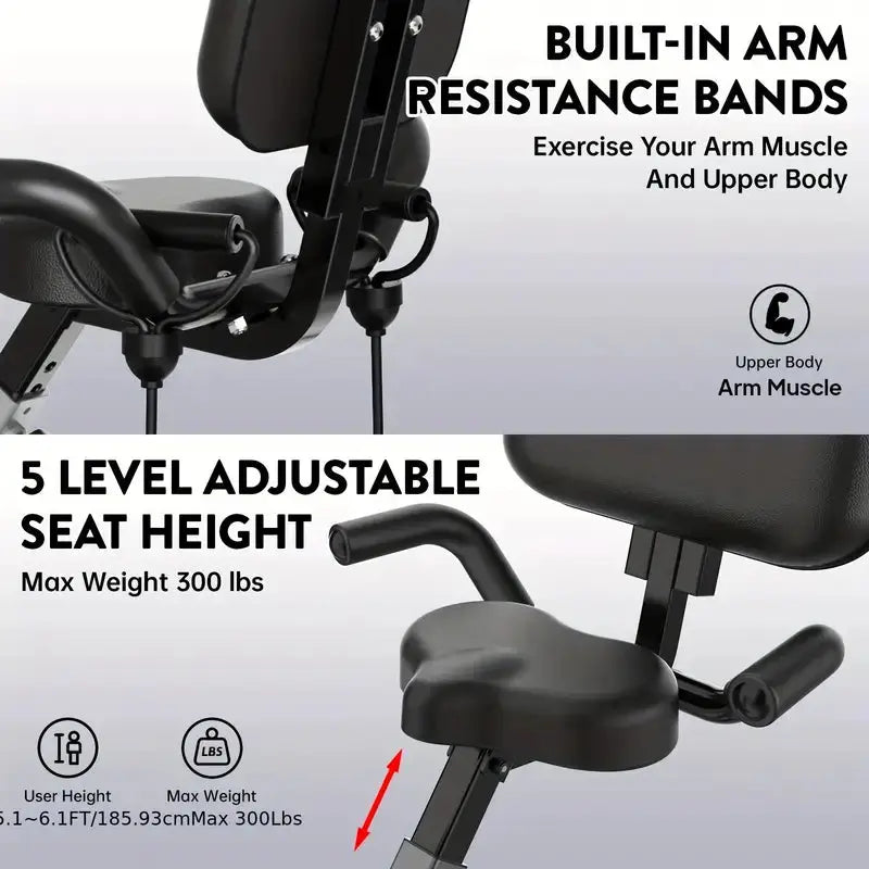 Built-in arm resistance bands for strength training exercises